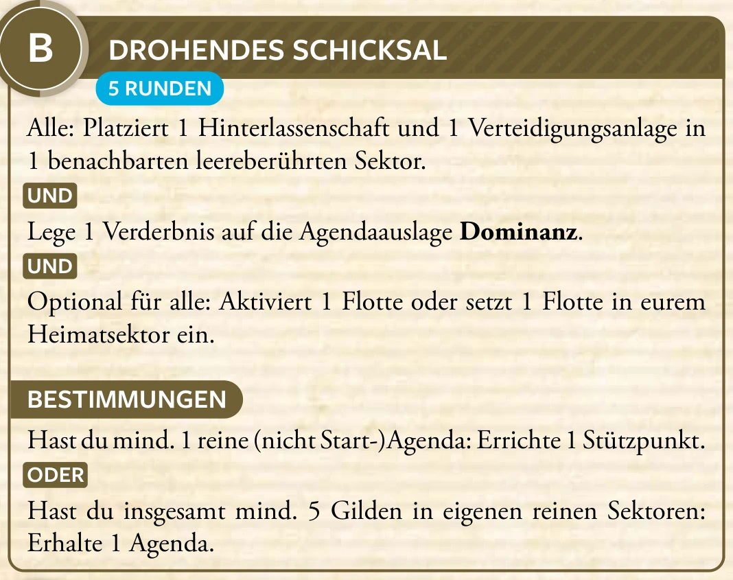 1. Zyklus · B – Drohendes Schicksal