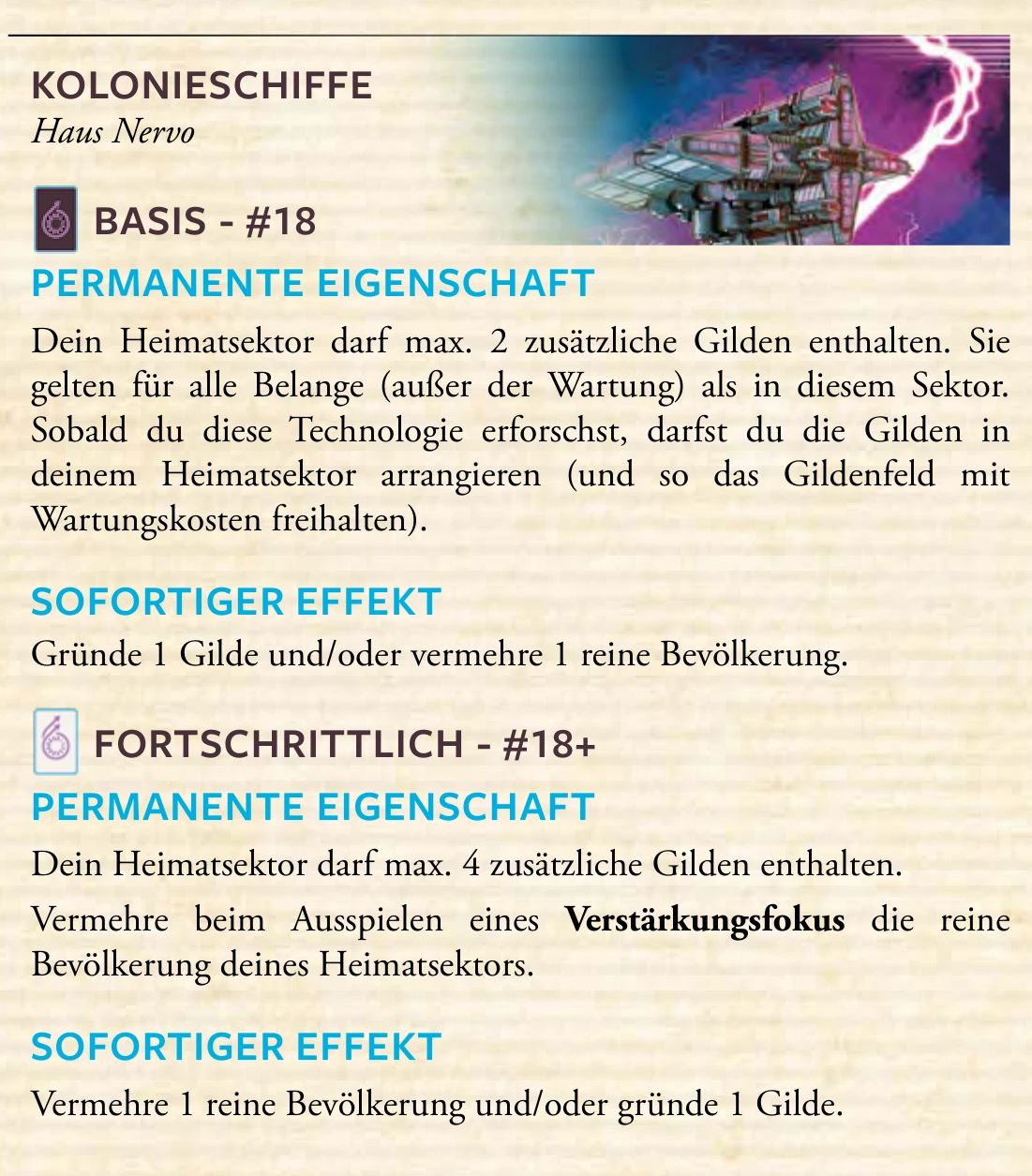 Technologie – Kolonieschiffe