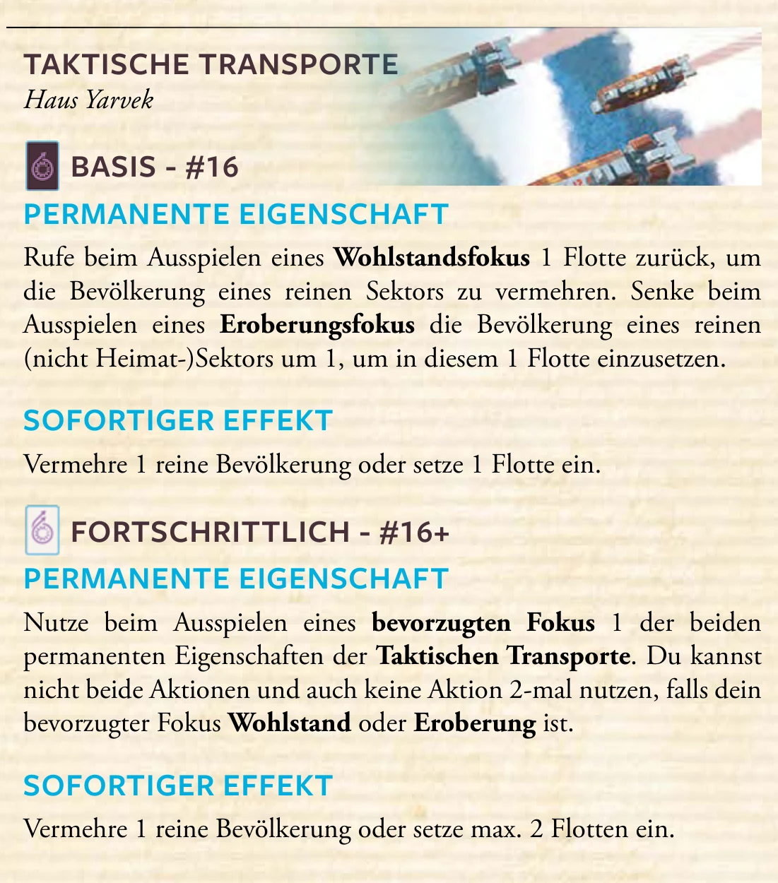 Technologie – Taktische Transporte
