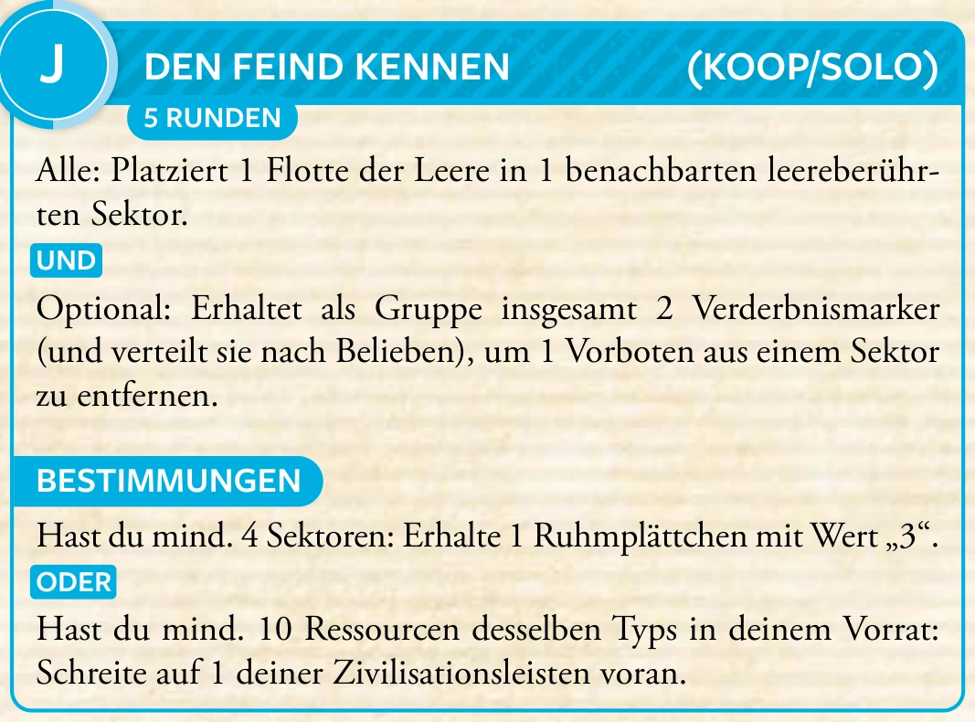 1. Zyklus · J – Den Feind kennen (Koop/Solo)