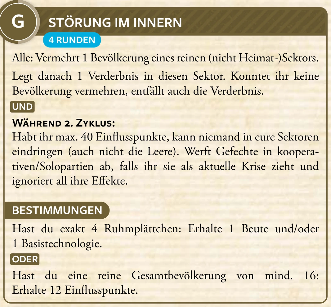 2. Zyklus · G – Störung im Innern