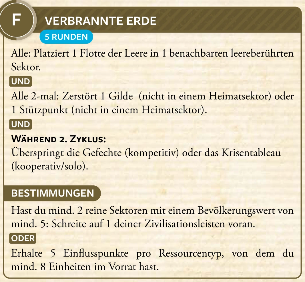 2. Zyklus · F – Verbrannte Erde