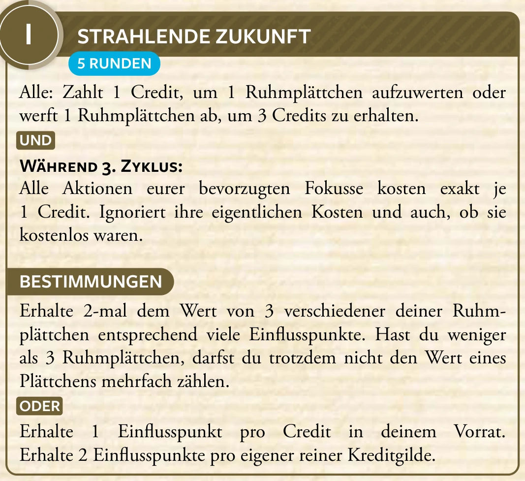 3. Zyklus · I – Strahlende Zukunft