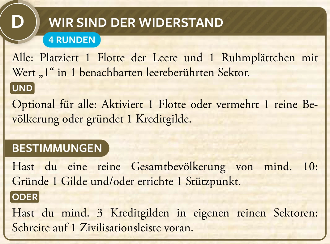 1. Zyklus · D – Wir sind der Widerstand
