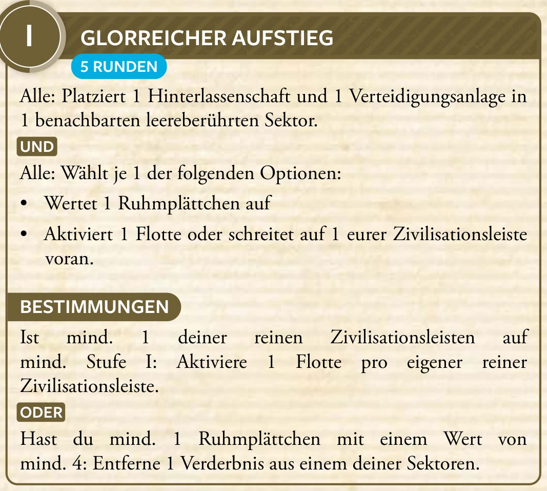 1. Zyklus · I – Glorreicher Aufstieg