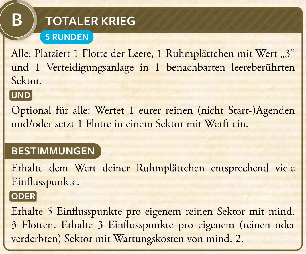 3. Zyklus · B – Totaler Krieg
