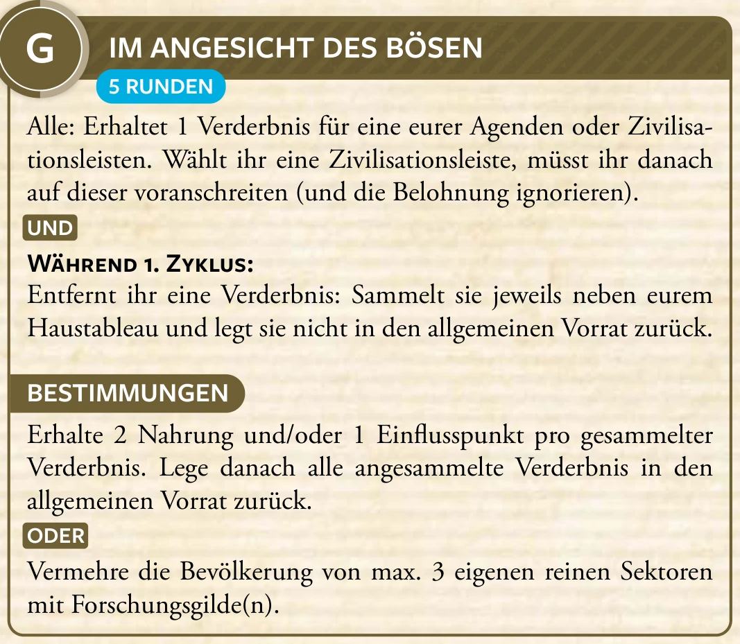 1. Zyklus · G – Im Angesicht des Bösen