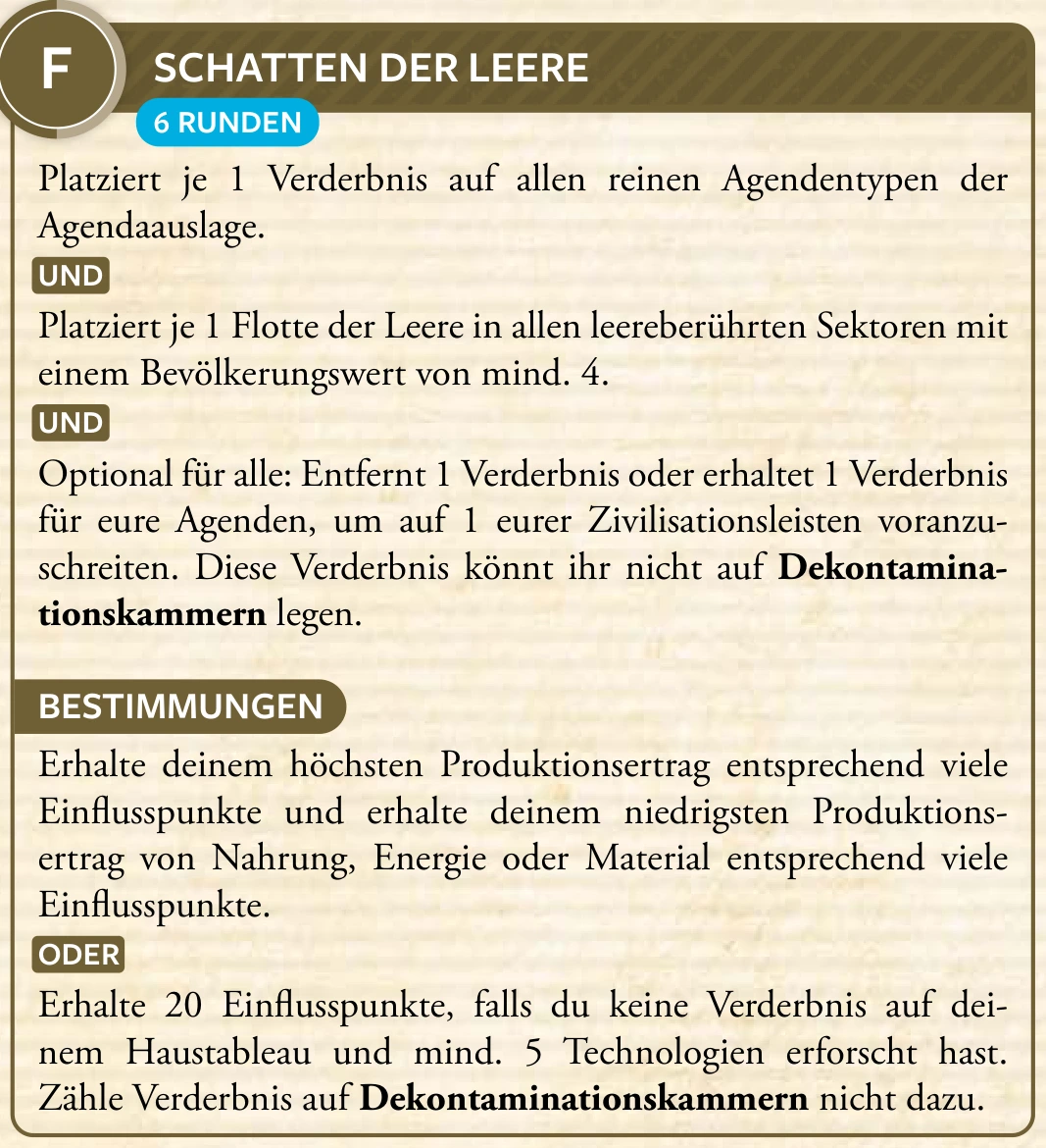 3. Zyklus · F – Schatten der Leere